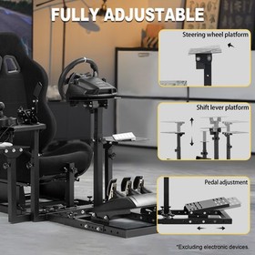 Marada Flight Racing Simulator Cockpit With Black Seat Adjustable Fits Logitech