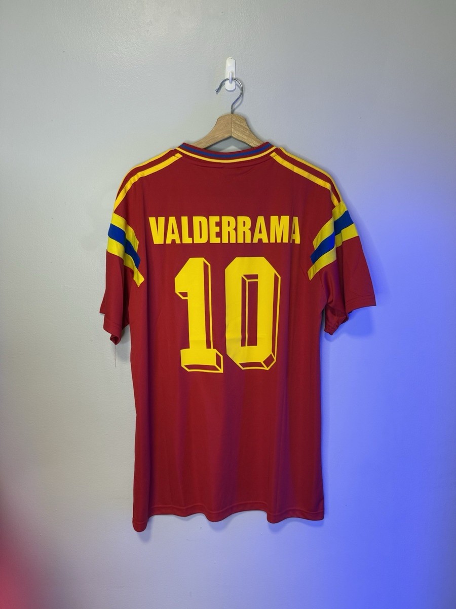 1990 Colombia Valderrama #10 Home World Cup Edition Jersey | eBay