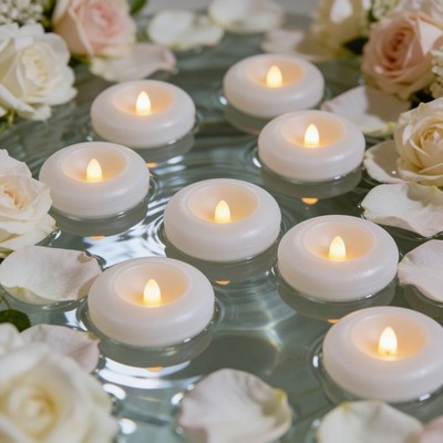 LED Floating Candles Flameless Tealights 2.75'', Water Activated Waterproof
