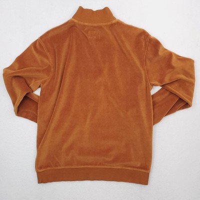 トップス 90s old stussy velours track jacket Stussy Track Jacket Mens Large Brown Tan Velour Quarter Zip