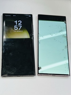 2 Samsung Galaxy S23 Ultra - LOT OF 2 - Both Are For Parts Only - Damaged - Read