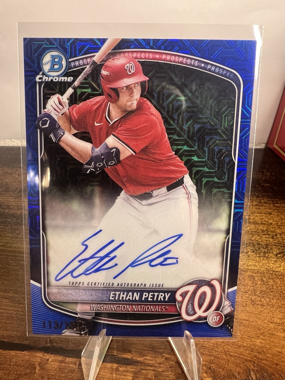 2025 Bowman Draft - Mega Box Chrome Prospect Autographs Ethan Petry #BMA-EP Blue