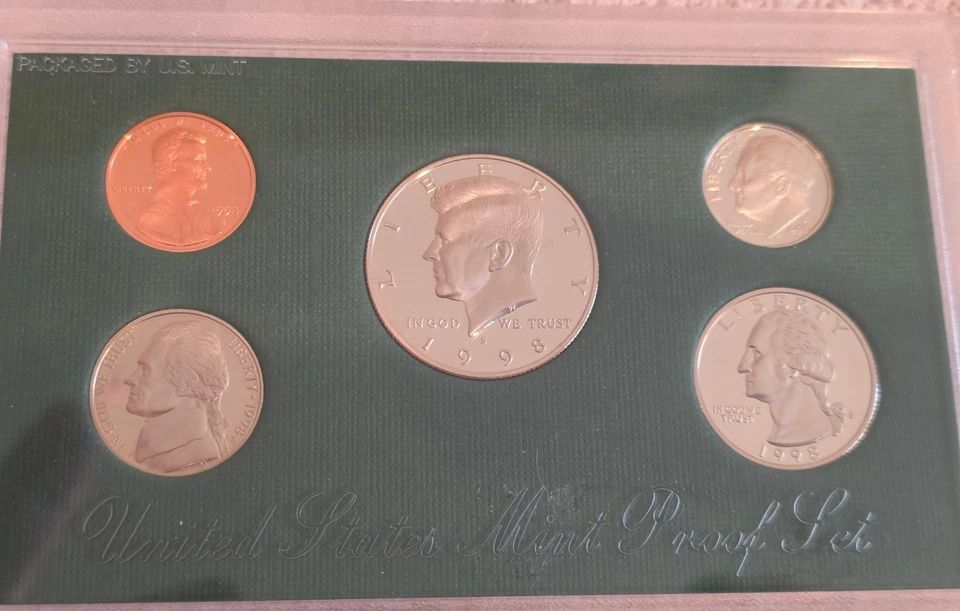 1943-1945S World War 2 Steel & Shell Case Cents 1C 9 Coin Set + 1998 Mint Proof - Image 4 of 4