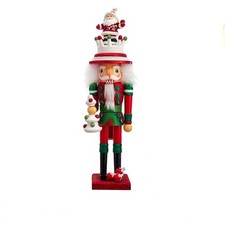 Kurt Adler Hollywood Christmas Nutcracker With Santa On Hat 17.5" Collectible