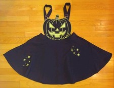 Hot Topic Black & Neon Green Jack-O'Lantern Dress NWT Large