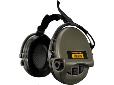 Sordin Supreme Pro X Electronic Neck Band Ear Muffs Green