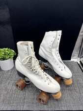 Older White Roller Skates Derby Wheels Size 7 READ