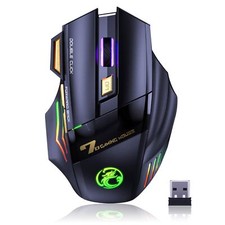 Wireless Gaming Mouse Rechargeable Silent Wireless Mouse with 4800 DPI Adjust...