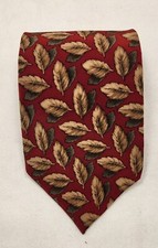 J Garcia Men's Tie Import Silk Made In USA Leaves Landscape With Eye Collection