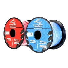 14 GA 100 FT Roll Red Blue Stranded Spool of CCA Primary Power Ground Wire Cable