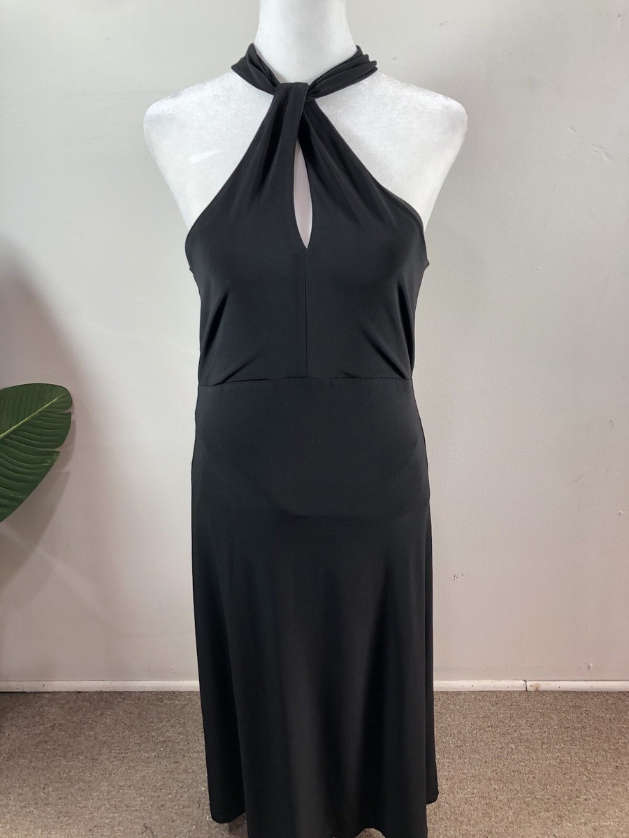 White House Black Market Halter Midi Dress Black Keyhole Neckline Size 8 | eBay White House Black Market Halter Midi Dress Black Keyhole Neckline Size 8 | eBay