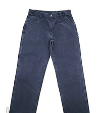 Carhartt Cargo Pants Dungaree Fit Blue Work Men Sz 38 x 34 Jean Style Pocket