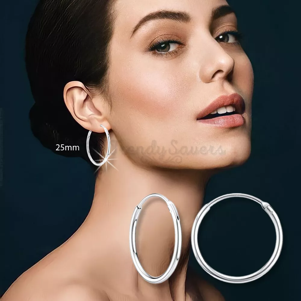 25mm silver hoop on sale earrings