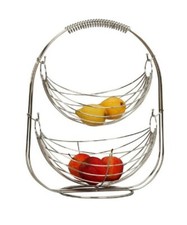 Obst Schaukel Hängekorb Obstkorb Etagere 2 Körbe Frucht-/Gemüsehalter Obstschale