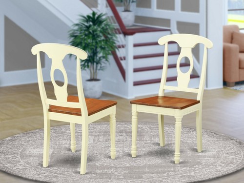 East West 7pc dining set rectangular pedestal table + 6 chairs buttermilk cherry - Picture 6 of 12