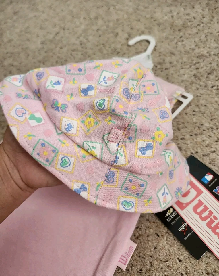 Новый с ярлыком винтажный Wilson розовый девочки боди и шляпа размер 3-6 месяцев  - Изображение 4 из 4