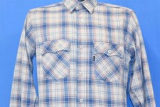 vintage 90s LEVIS BLUE RED PLAID COTTON FLANNEL POCKET BUTTON DOWN SHIRT M