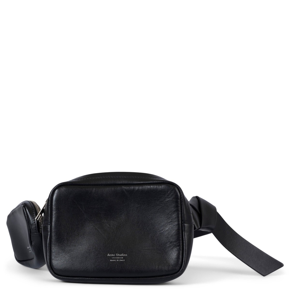 70133 auth ACNE STUDIOS black leather MUSUBI DOUBLE Belt Bag | eBay