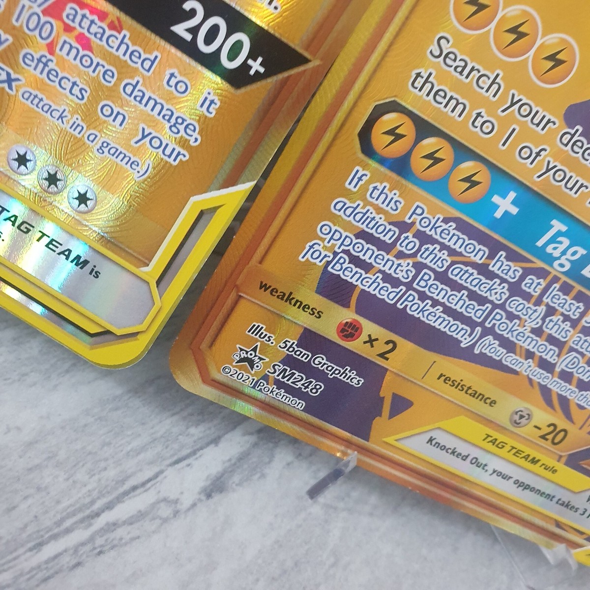 Pokémon TCG Jumbo Charizard & Reshiram SM247 Pikachu & Zekrom
