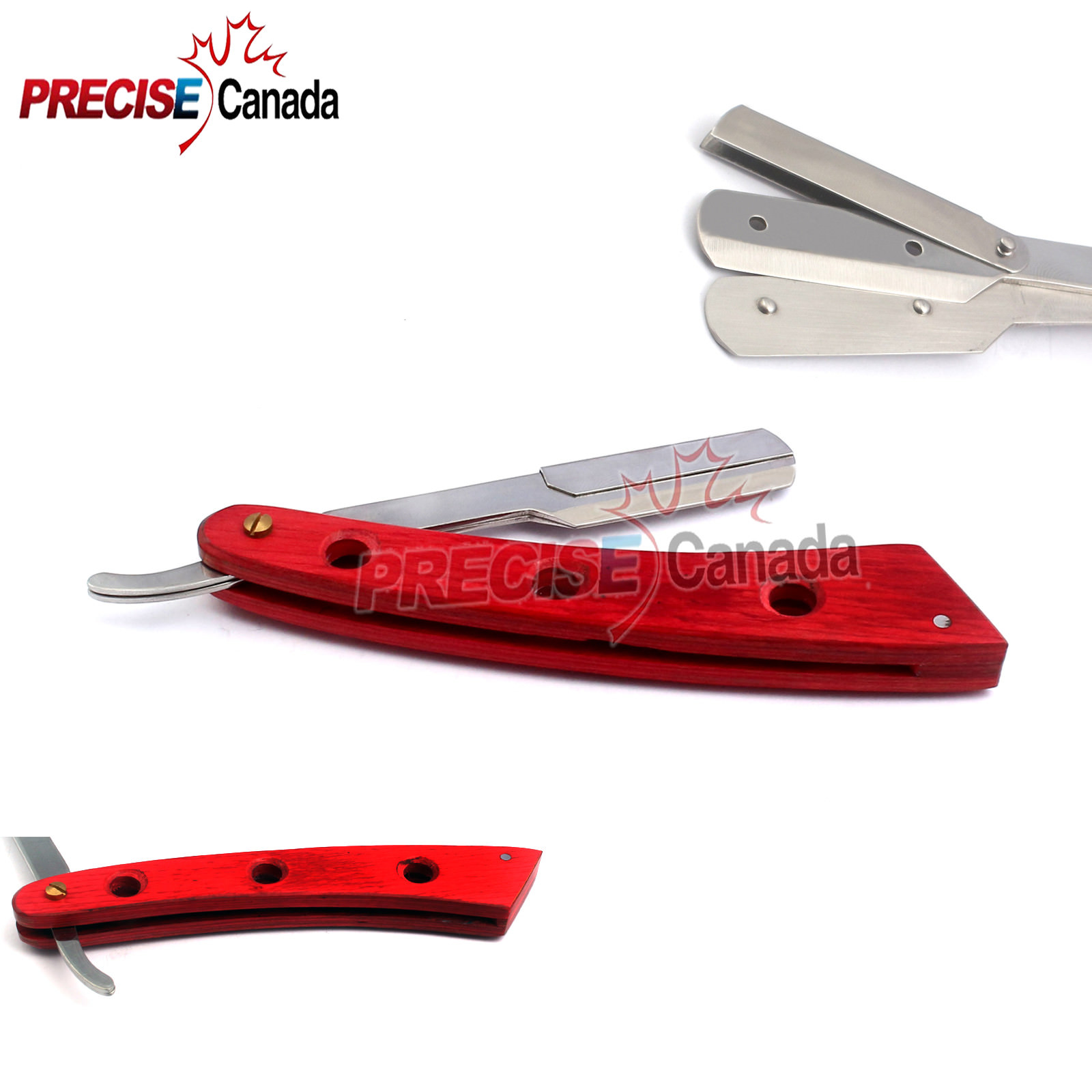 3 Holes Style Straight Barber Hair Shaving Razor Folding Kni