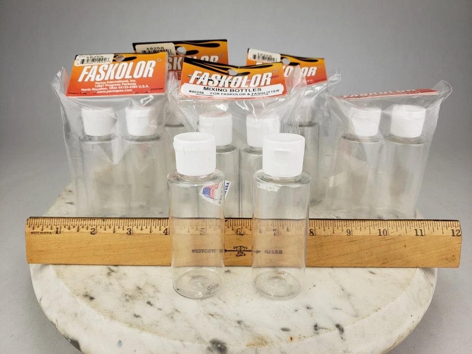 Botella vacía de pintura para aerógrafo a base de agua Faskolor 12 unidades 2 oz 40256 Foto 3 de 4