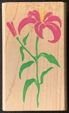 Rubber Stampede Posh Impressions Lavish Lily Flower Rubber Stamp
