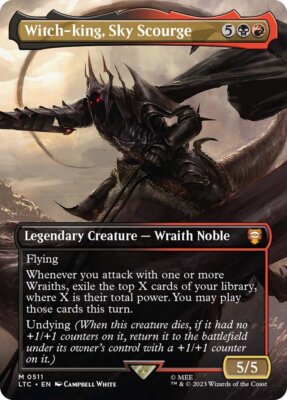MTG Commander LOTR *FOIL* BORDERLESS M Witch-king, Sky Scourge #0511