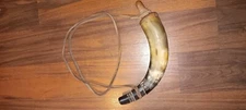 Muzzle-Loaders Authentic Black Powder Horn w/ Leather Strap - MZ1451