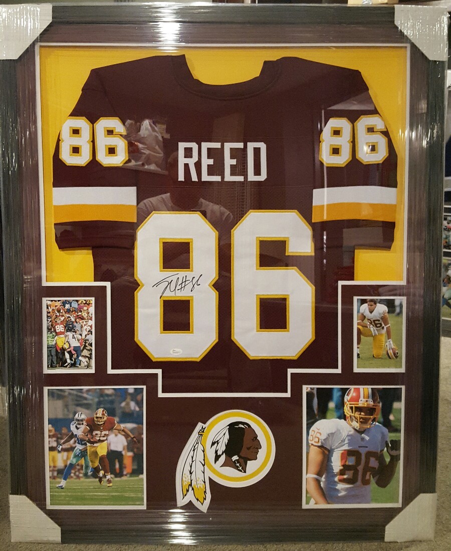 Jordan Reed Autographed Signed Washington Commanders WASHINGTON REDSKINS JERSEY FRAMED JSA COA 