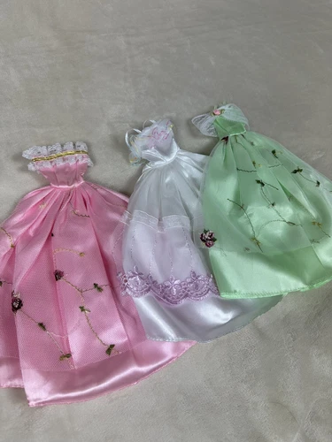 LOT OF 3 VINTAGE BARBIE DRESSES