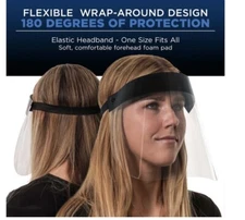 TCP Global-Salon World Safety-Black Foam, Clear Face Shields 10 pack Anti-Fog