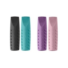 4 x Faber-Castell Grip 2001 Eraser Rubber Pencil Cap-Pink-Purple-Black-Turquoise