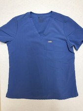 FIGS Technical Collection Chisec Three Pocket Scrub Top Blue TM3000 Women Large