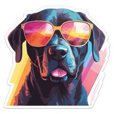 Cool Labrador Retriever Dog Vinyl Decal Car Bumper Sticker
