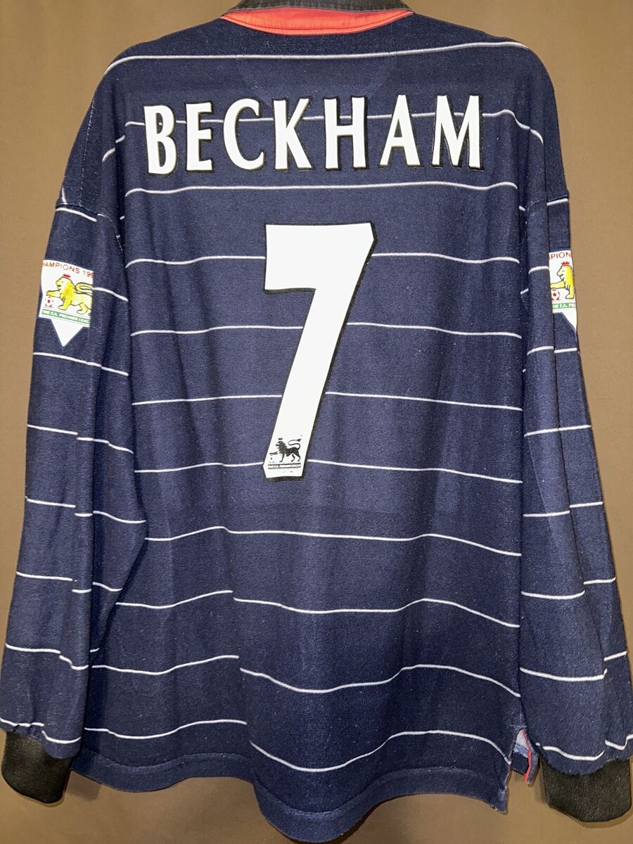 BNWT PLAYER ISSUE Long Sleeve Man United 1999/00 Away #7 BNWT PLAYER ISSUE Long Sleeve Man United 1999/00 Away #7
