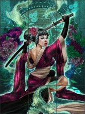 Asian Art Tile Backsplash Gracjana Zielinska Ceramic Mural POV-GZA008