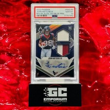 2022 John Metchie III Panini Phoenix Dual Patch Jersey Blue RPA 40/50 PSA 10