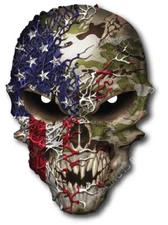 USA American Flag Skull Decal Camo Camouflage Military Decal Sticker Car Truck