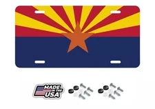 ARIZONA STATE FLAG LICENSE PLATE TAG VANITY FRONT ALUMINUM 6 INCHES BY 12 INCHES