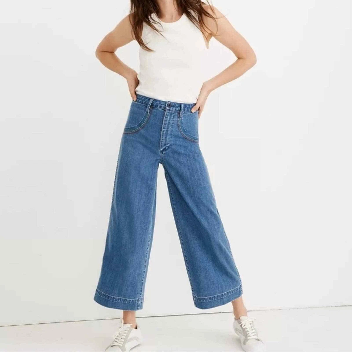 Madewell Emmett Rainbow Wide Leg Crop Jeans Size 24 eBay