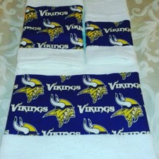 Minnesota Vikings 3 Piece Bath Towel Set Handmade GREAT GIFT  