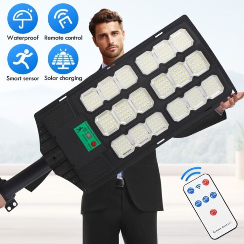 Commercial 99000000LM LED Outdoor Dusk to Dawn Solar Street Light Road Area Lamp