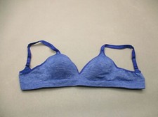 HANES Size S Womens Blue Lined Underwire Back Closure Adjustable Bralette Bra 3A