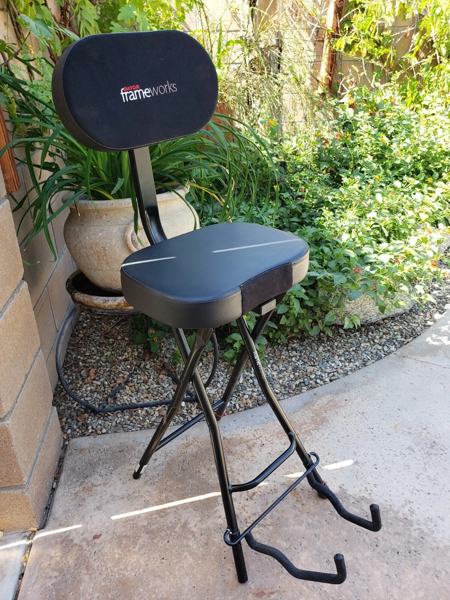 Portable Musician Stool and Stand for Acoustic Guitar Street Performer Chair GTR