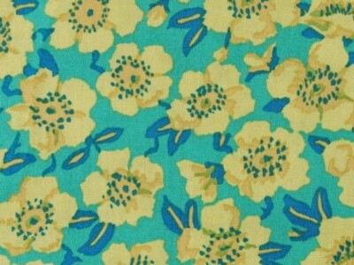 Kaffe Fassett ANEMONE GREEN 1/2 yard GP78, blue leaves