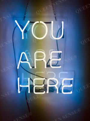 US Stock You Are Here White Acrylic 14'' Neon Sign Light Lamp Room Decor Glass
