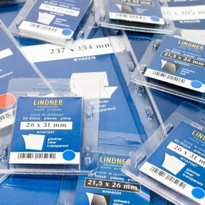 hawid / Lindner paquete de 50 cortes diferentes selecciones lámina inferior negra