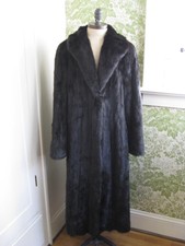 Full Length Black Mink Fur Coat Female Hides, Super Silky! Size M/l