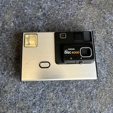 Vintage Kodak Disc 4000 Camera Silver Black Made in USA Retro Analog Film