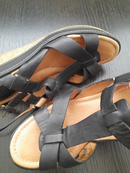 Women Fossil Heels Black Leather 37